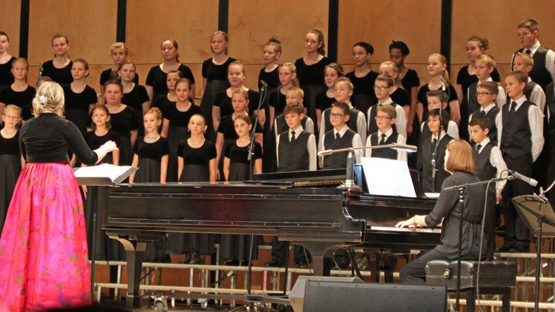 Concert Choir, grades 6-9. Focus: Development of healthy singing technique as the adolescent voice expands, singing unison to four-part music written for treble and mixed voices. Directed by Mrs. McCauley, Tuesdays from 5:30-6:45 pm.